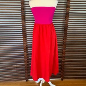 🎉NEW LISTING!🎉ICE Pink and Red Strapless Maxi Dress